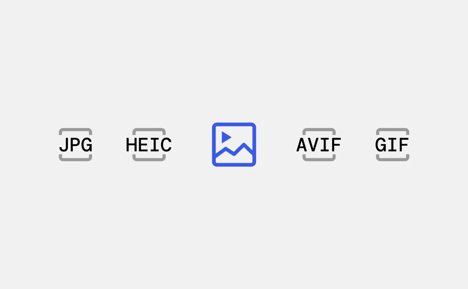 Official WordPress 7.1 visual representing support for JPG, HEIC, AVIF, and GIF media formats